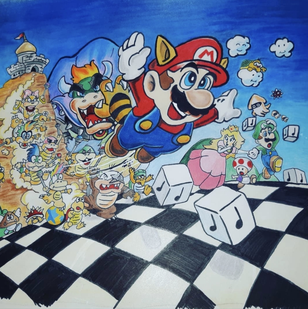 Dessin fait aux crayons de couleurs